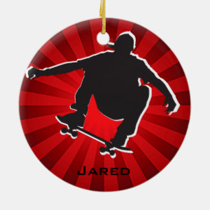 Shadow Outlined Skateboarding Ornament