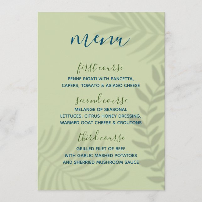 Shadow Palm Sage Menu (Front)