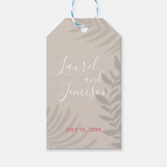 Shadow Palm Tan Gift Tags (Front)