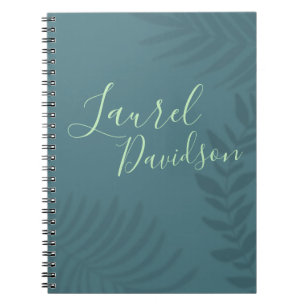 Shadow Palm Teal Notebook