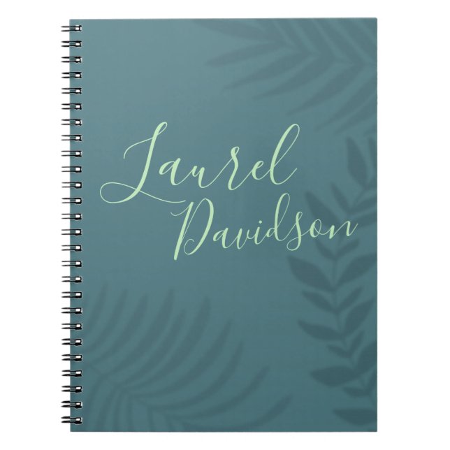 Shadow Palm Teal Notebook (Front)