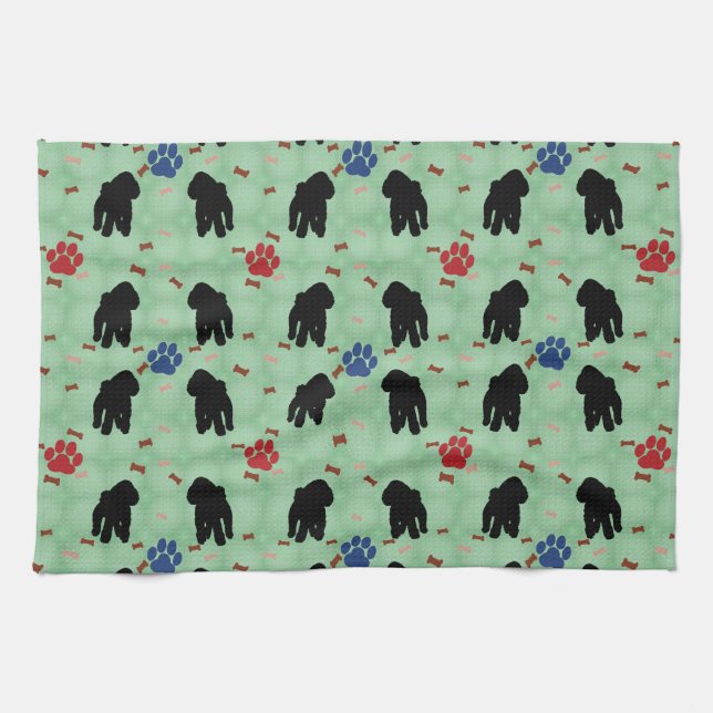 Shadow Poodle Kitchen Towel (Horizontal)