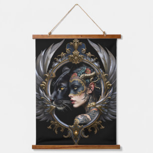 Shadow Queen – Panther Spirit Emblem. Hanging Tapestry