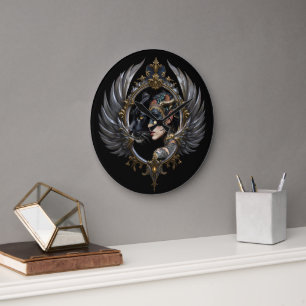 Shadow Queen – Panther Spirit Emblem. Large Clock