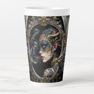 Shadow Queen – Panther Spirit Emblem. Latte Mug