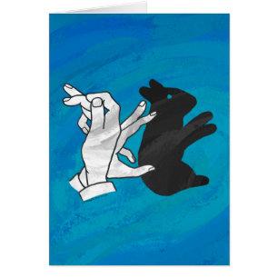 Shadow Rabbit On Blue