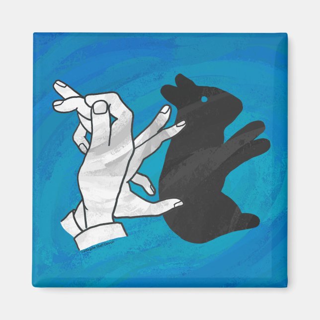 Shadow Rabbit On Blue Magnet (Front)