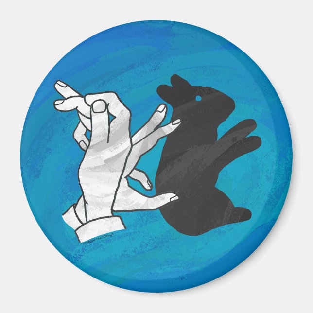 Shadow Rabbit On Blue Magnet (Front)