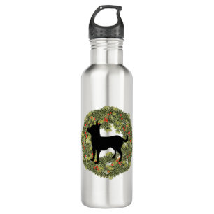 Shadow Silhouette Chihuahua in a Wreath   710 Ml Water Bottle