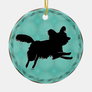 Shadow Silhouette Papillon Ceramic Ornament