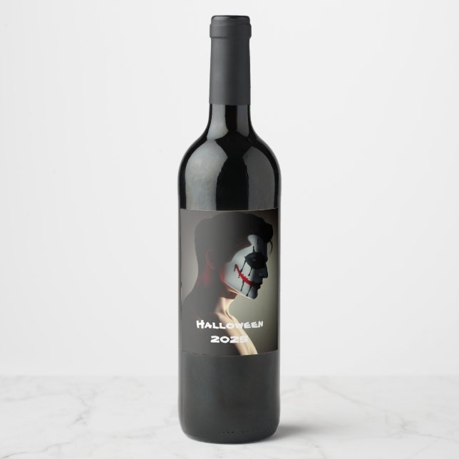 Shadow & Strength – Halloween 2025 Wine Label (Front)