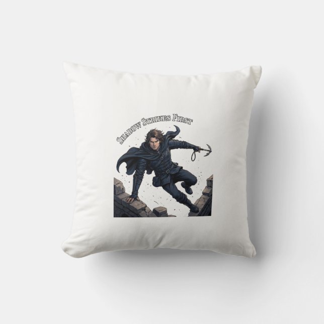 Shadow Strikes First Throw Pillow (Front)