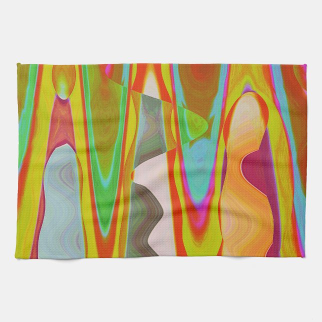 Shadow Talk - Acrylic Oriental Colour Art Kitchen Towel (Horizontal)
