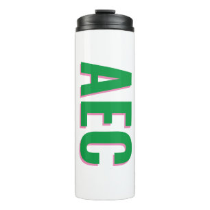 Shadow Text Three Initial Modern Monogram Thermal Tumbler