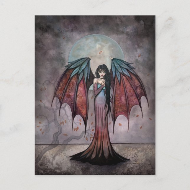 Shadow Trees Gothic Fantasy Fairy Vampire Art Postcard (Front)
