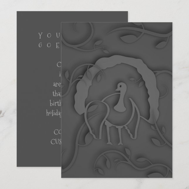 Shadow Turkey Noir Invitation (Front/Back)