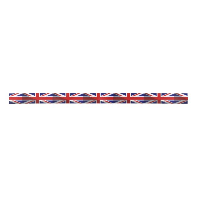 Shadow Union Jack Flag Satin Ribbon (Front)