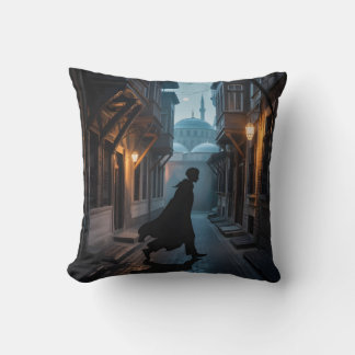Shadow Walker in Istanbul Streets Throw Pillow