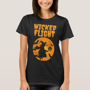 Shadow Witch Halloween T-Shirt – Flying Witch with