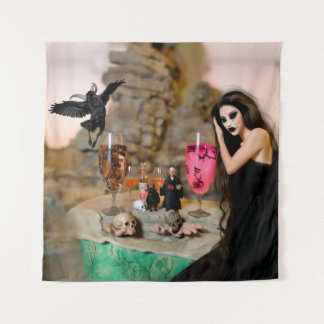 Shadow Work Occult Dark Witchy Recovery AI Art Tapestry