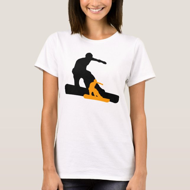shadowboarder orange snowboarder T-Shirt (Front)