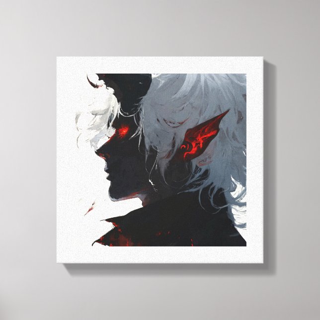 Shadowborn Demon A Haunting Silhouette Canvas Print (Front)