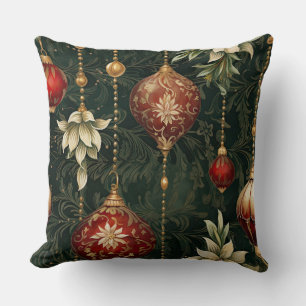 Shadowed Christmas Ballet Botanical Throw Pillow