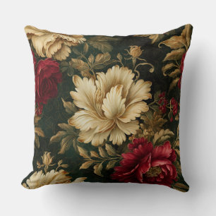 Shadowed Christmas Ballet Botanical Throw Pillow