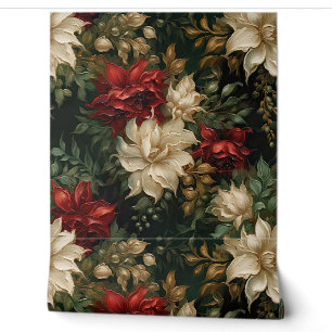 Shadowed Christmas Ballet Botanical Wallpaper
