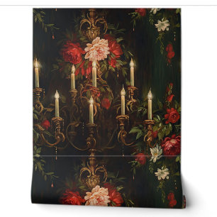 Shadowed Christmas Ballet Botanical Wallpaper
