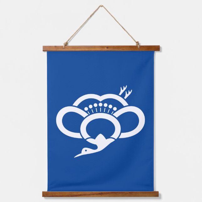 Shadowed crane-shaped plum blossom hanging tapestry (Front)