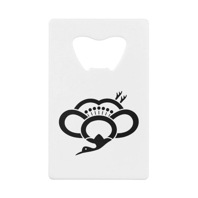 Shadowed crane-shaped plum blossom wallet bottle opener (Front)