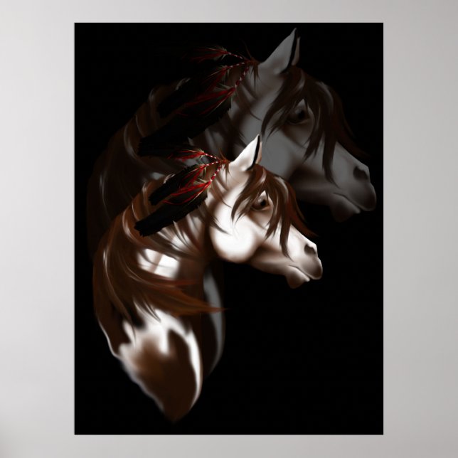 Shadowed Feathered Horse Poster (Front)