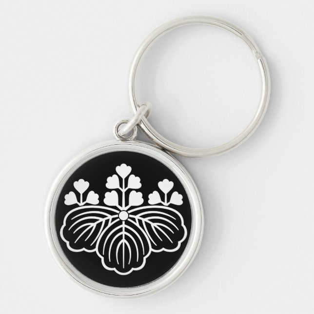 Shadowed paulownia with 5&3 blooms keychain (Front)