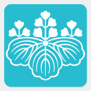 Shadowed paulownia with 5&3 blooms square sticker