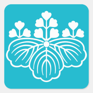 Shadowed paulownia with 5&3 blooms square sticker