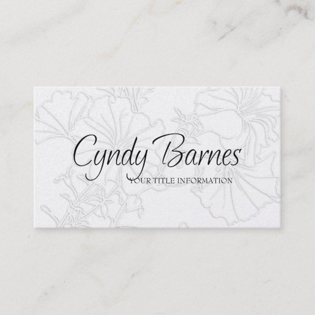 Shadowed Petunias Business Card (Front)