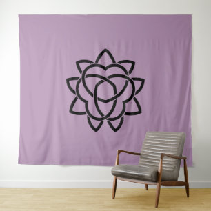 Shadowed triplicate mandarin orange kitchen towel tapestry
