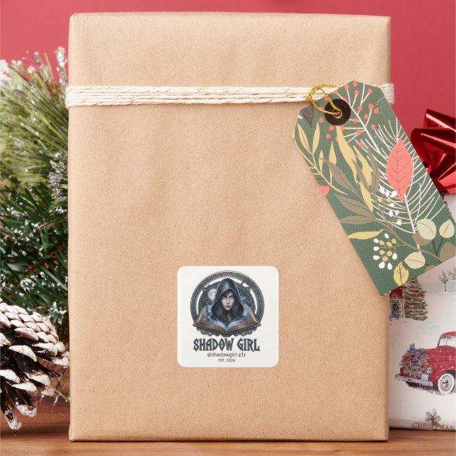 shadowgirl square sticker (Holiday)