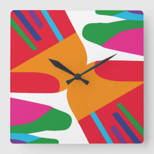 Shadows New Street Cars by Masanser Pixelat Square Wall Clock