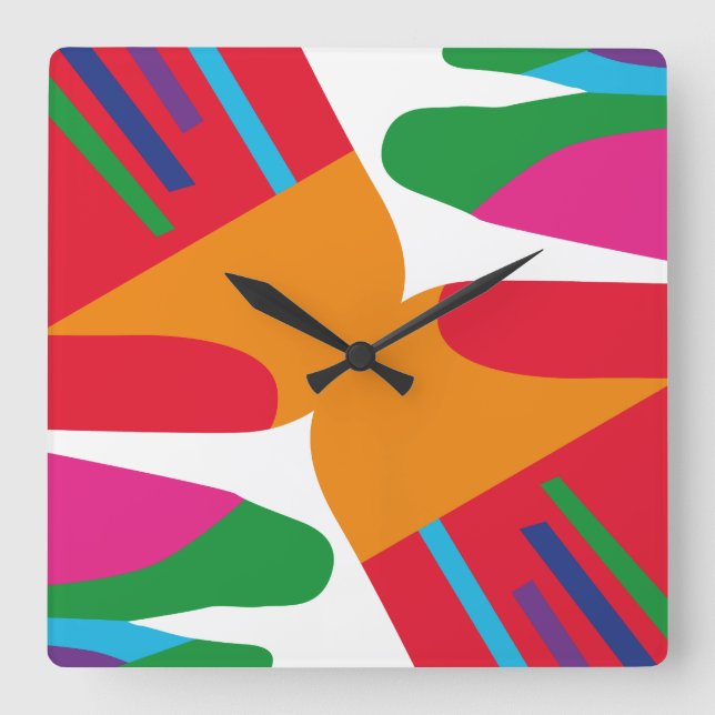 Shadows New Street Cars by Masanser Pixelat Square Wall Clock (Front)