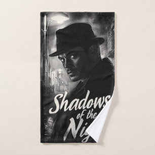 Shadows of the Night - Film Noir Style Design Hand Towel
