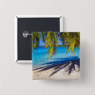 Shadows on the beach 2 inch square button