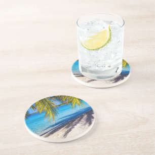 Shadows on the beach coaster