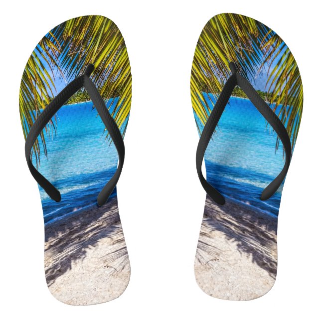 Shadows on the beach flip flops (Footbed)