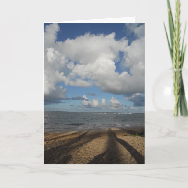 Shadows on the beach in Oahu Card (Front)