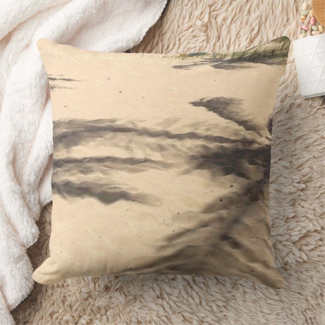 Shadows on the Sand Throw Pillow (Blanket)