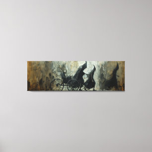 🌃🎨 Shadowy Carriage Ride 🐎 Canvas Print