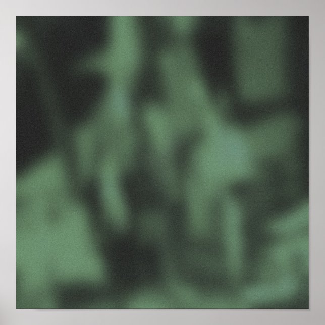 Shadowy Green New York City Rush Hour Crowd Poster (Front)