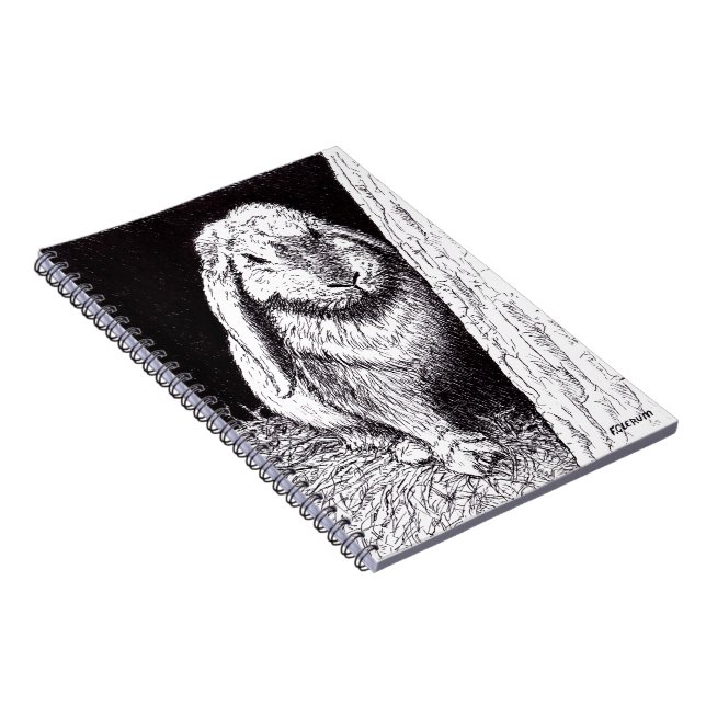 shadowy rabbit animal drawing notebook (Right Side)